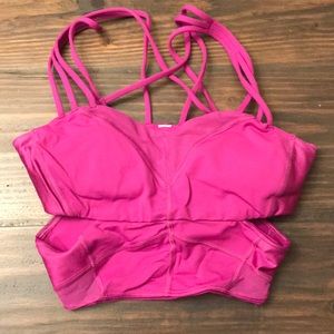 Size 6 magenta lululemon cut out sports bra